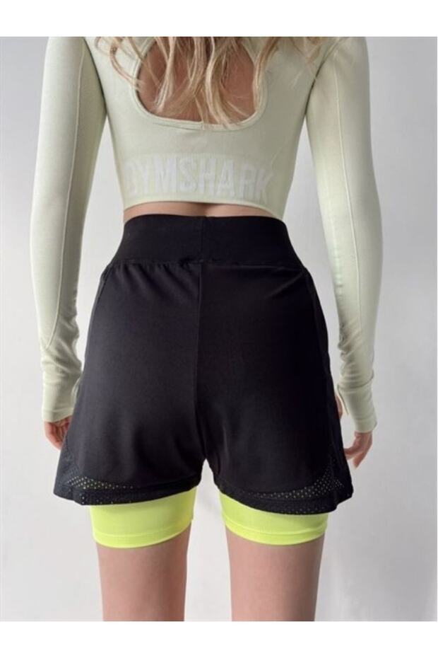 Mb- Fileli Spor Taytlı Şort - 3