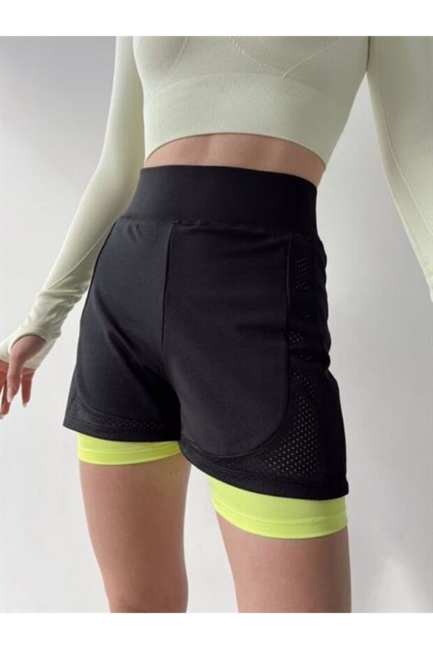 Mb- Fileli Spor Taytlı Şort - 4