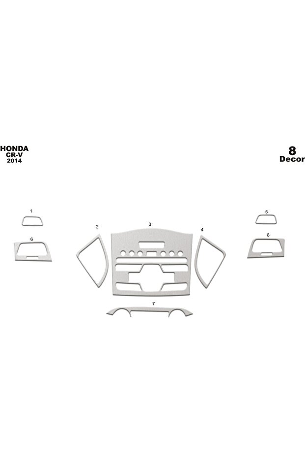 Meric® Honda Cr-v 4x4 Front Torpedo Trim Aluminum 8 Parts 2014-'