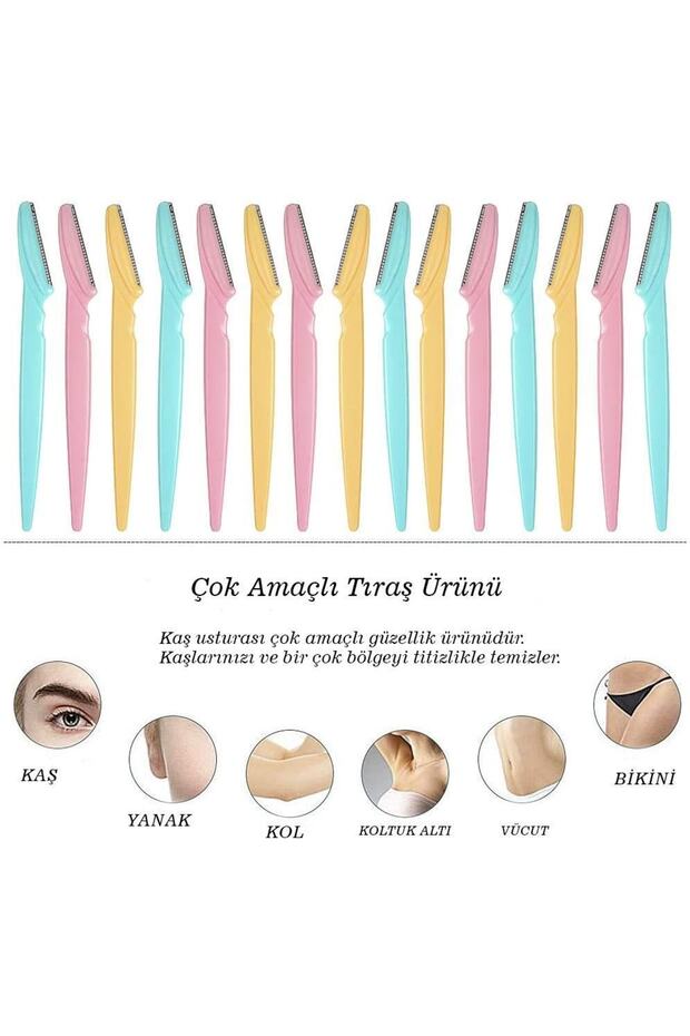 2 Model (6 Paket ) Kaş Usturası ( 3 Adet ) Kaş Tarama Kirpik Fırçası - 4