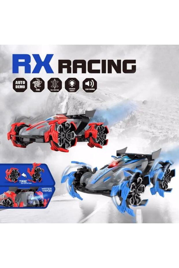 Rc Uzaktan Kumandalı Dumanlı Şarjlı Mavi Racing Araba - 7