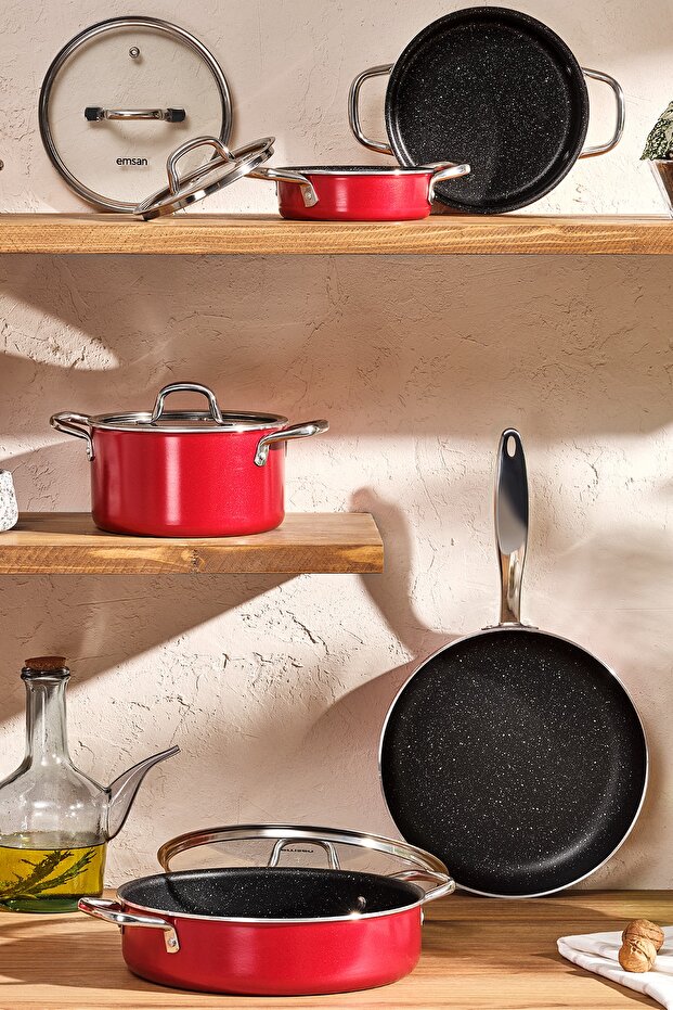 Master Class 7 Parça Tencere Seti Kırmızı - 7