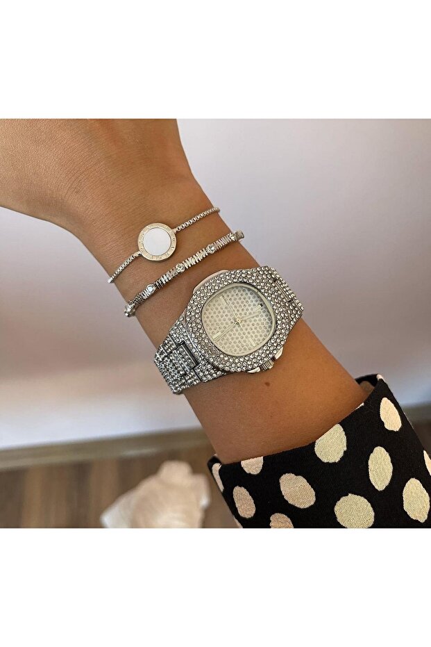 Taşlı Analog Kol Saati - 4