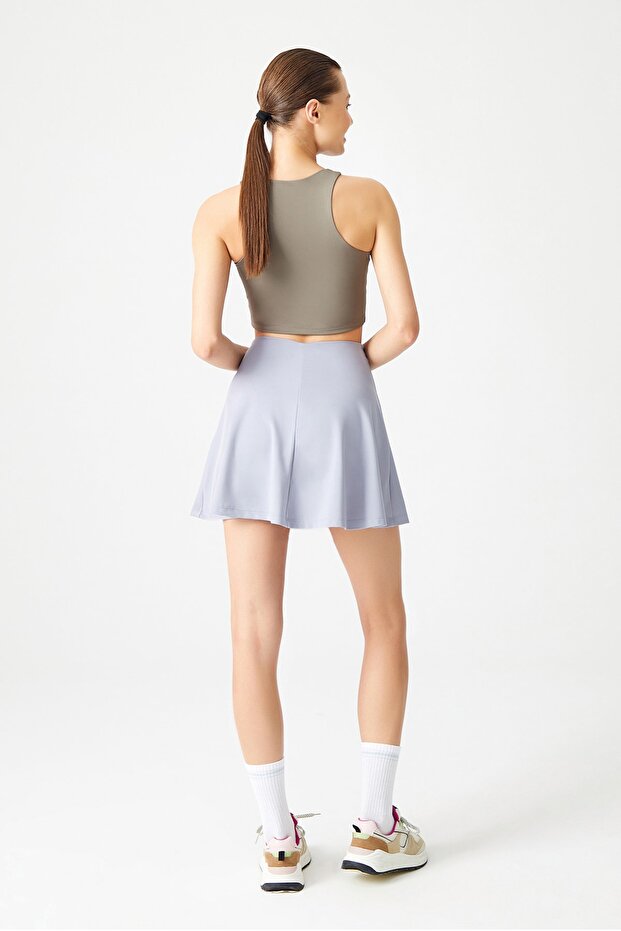 Szara 2-warstwowa plisowana spódnica do tenisa - Spódnica sportowa Spódnica do tenisa2 - 2