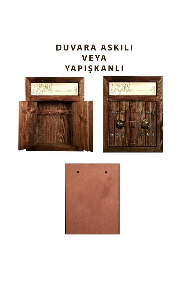 Ahşap Eskitme Osmanlı Kapı Anahtar Askılığı - 1