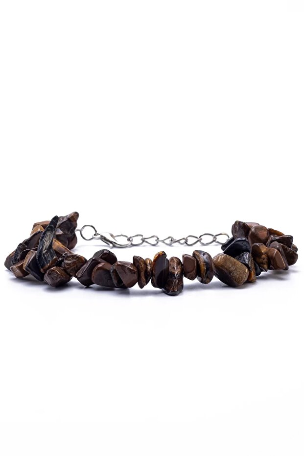 Tiger Eye Cracked Natural Stone Bracelet - Brown