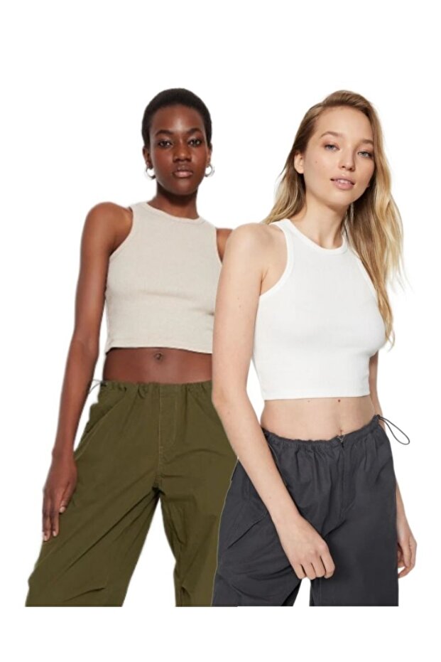 قميص داخلي بياقة أساسية مقاس 2 بيج-أبيض - 1