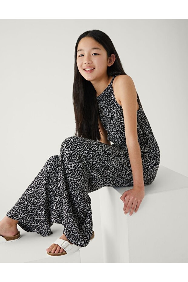 Çiçek Desenli Tulum - 1