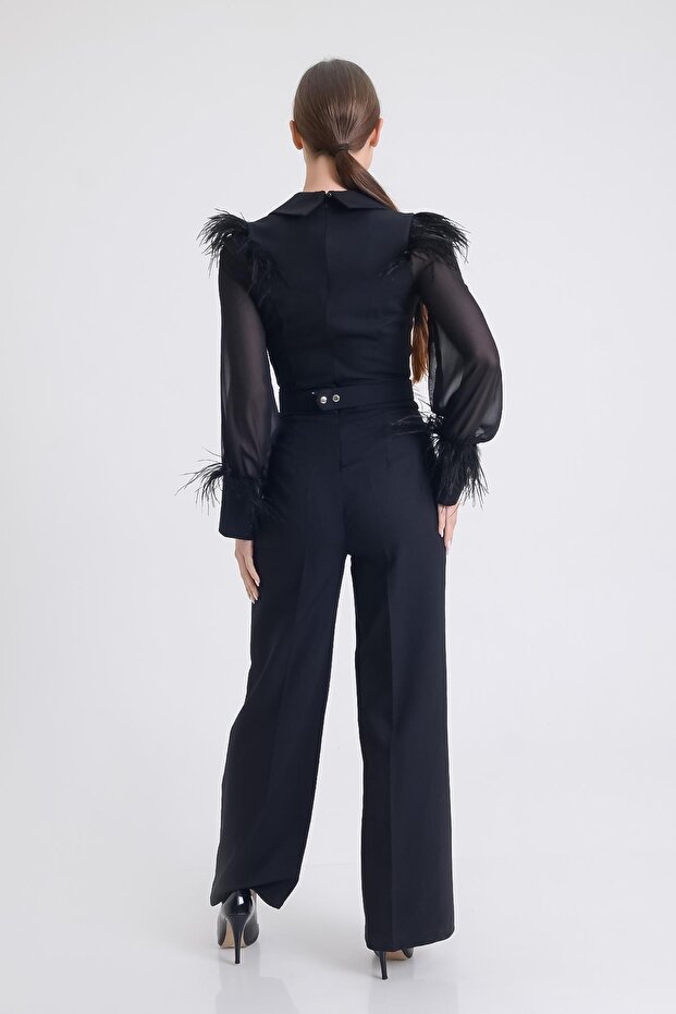 بذلة بياقة سترة سوداء - 6