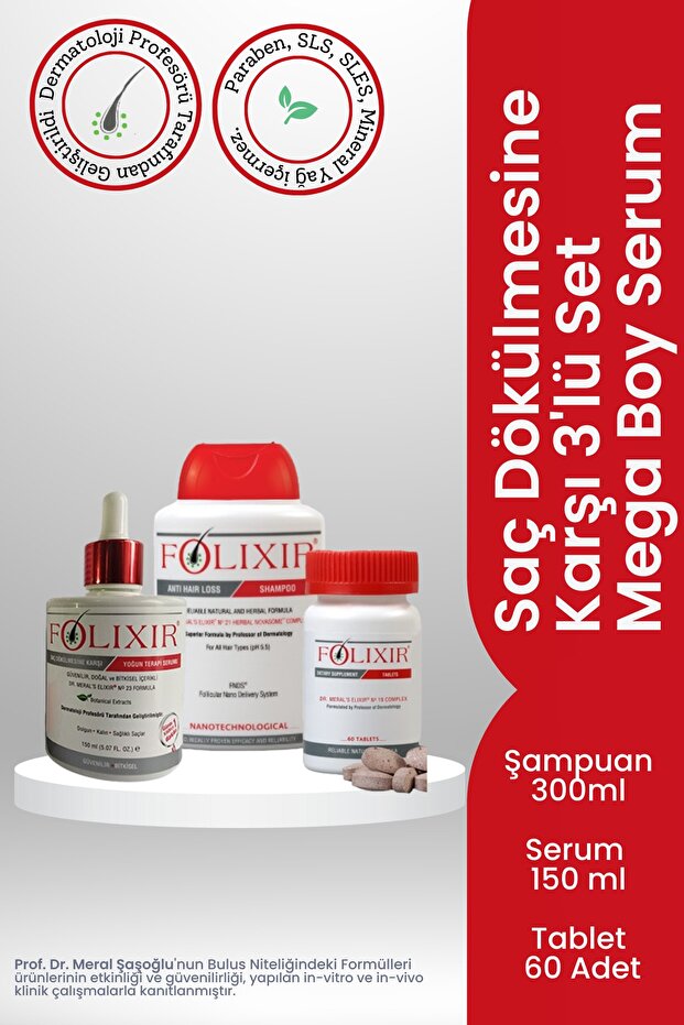 Saç Dökülmesine Karşı 3'lü Set Mega Boy Serum