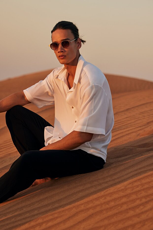 Beyaz Oversize Gömlek - 3