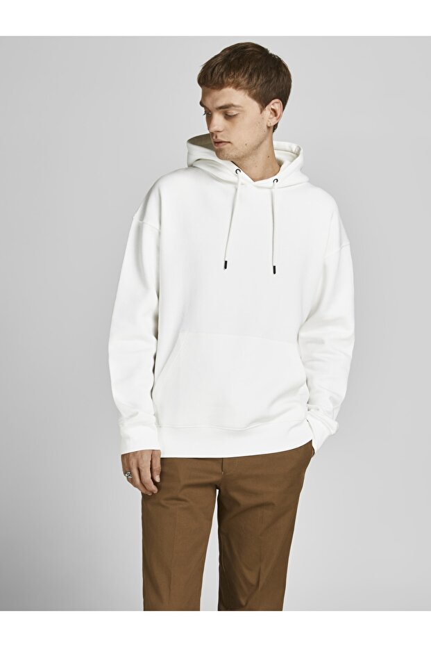 Düz Renk Kapüşonlu Sweatshirt