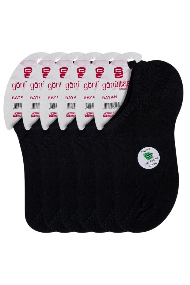 6 Pairs Seamless Bamboo Women's Black Sneaker Socks
