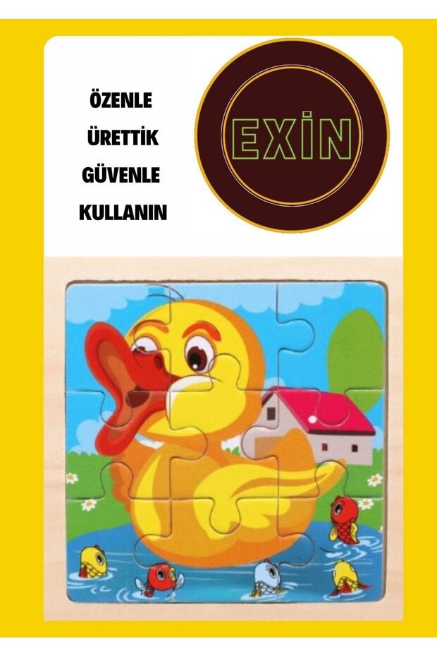 Ahşap Eğitici Civciv Ilk Puzzlem Çocuk Puzzle 9 Parça - 1