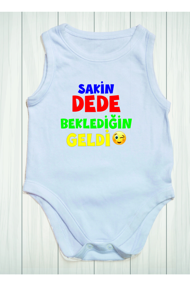 Calm Grandpa You've Waited Came Printed Cotton Baby Bodysuit