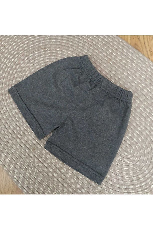 Unisex Basic Düz Penye Tek Şort - 1