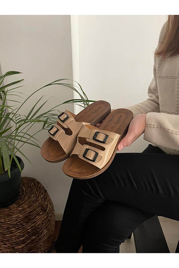 Summer Non-Slip Sole Double Buckle Daily Slippers