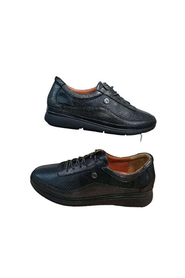 PC46-10 Women's Black Leather Stylish Ballerinas