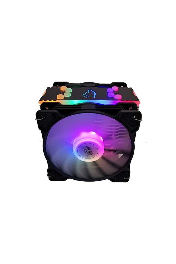 T4 (amd/ıntel Uyumlu) Cpu Soğutucu Fan Rgb Light Board Çift Fan - 2