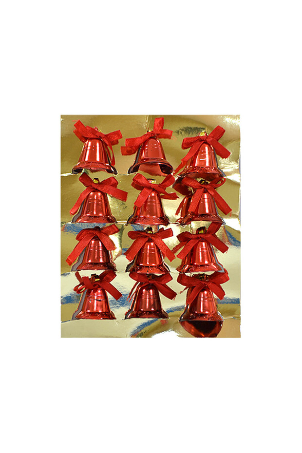 Christmas Bell Ornament Red 12 Pack