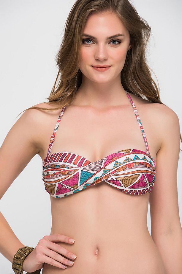 Kadın Desenli Çapraz Bikini Üstü CFAD102B30 - 1