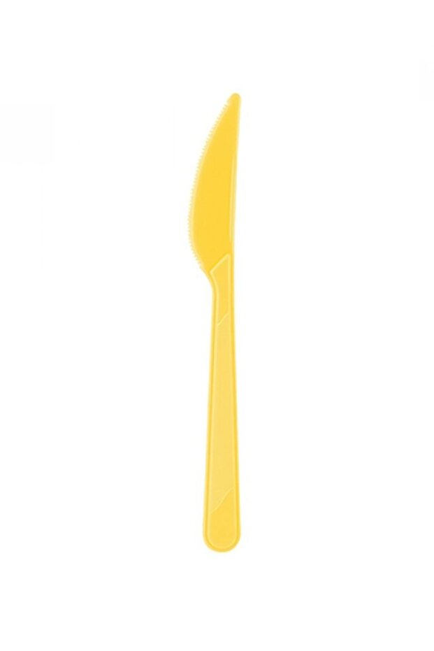 25pcs Plastic Knife for Picnic and Party Yellow