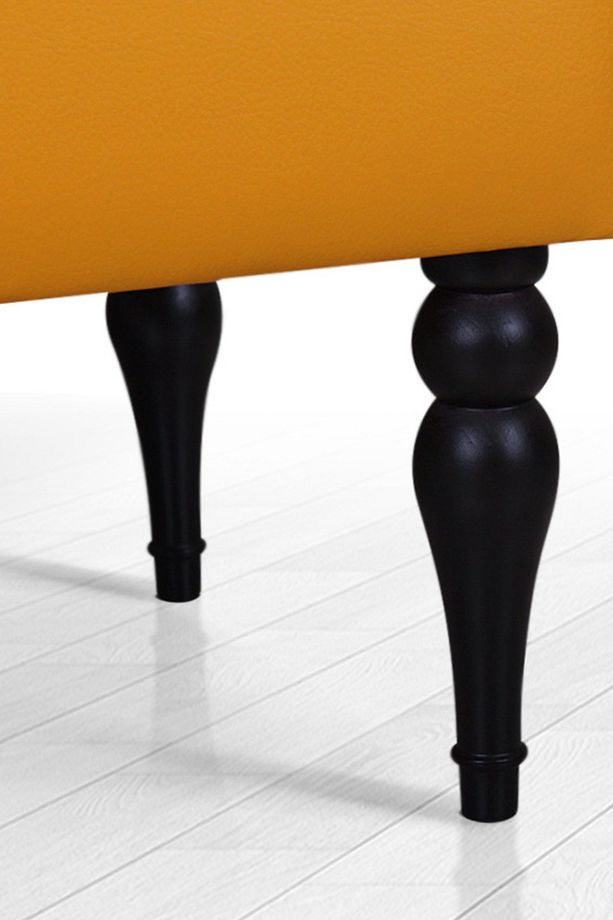 Lungo Deri Bench Puf(Turuncu) - 3