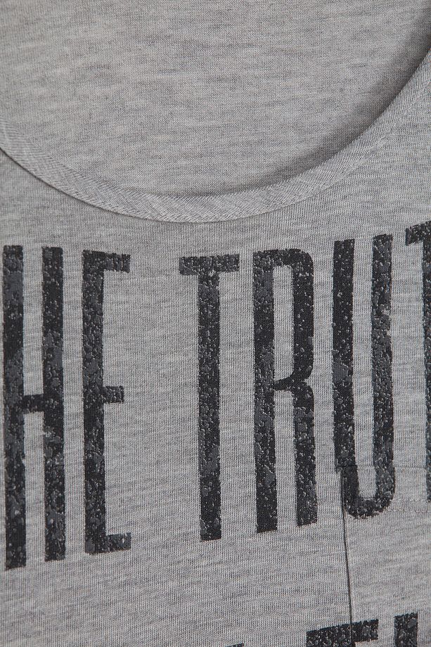 The Truth Is In The Wine Cep Detaylı Sweatshirt Açık Gri - HAU01101012 - 3