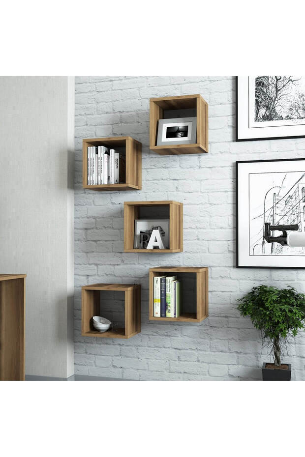 Box Duvar Rafı Ceviz - 3