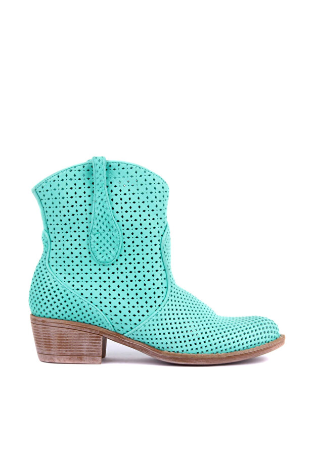 - Genuine Leather Water Green Women's Boots 105-2596-Venus