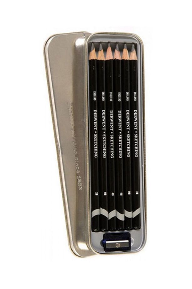 Sketching Pencils Çizim Kalemi Seti 6'lı Teneke Kutu - 1