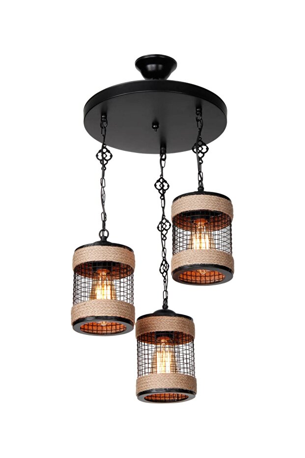 İlayda 3Lü Avize Siyah - 1