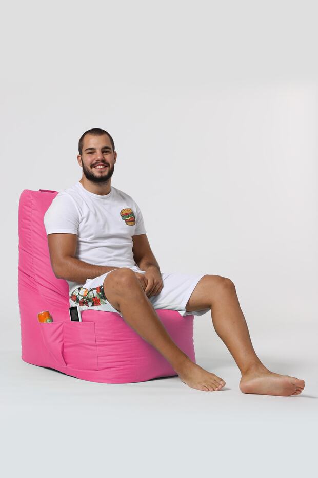 Diamond Xxl Model Armut Koltuk Ergonomik Oxford Dokuma Su Geçirmez Kumaş Pembe - 3