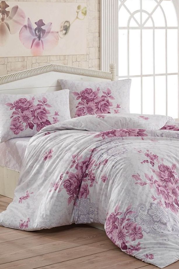 Kristal Ranforce Tek Kişilik Nevresim Takımı Henna Mürdüm - 1