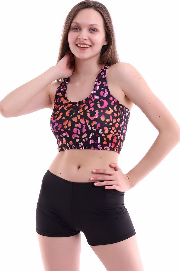 Şortlu Badi Bikini Takımı Esnek Likralı Kumaş Şortu Astarlı - 2
