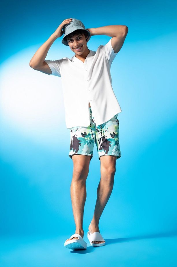 Regular Fit Kısa Boy Deniz Şortu - 1