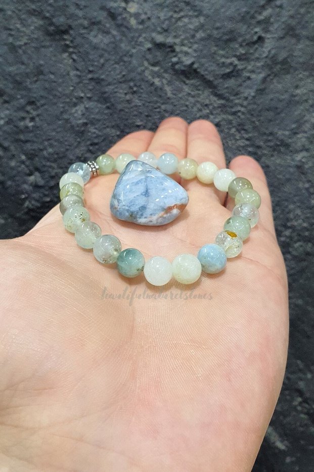 Certified Aquamarine (Aquamarine) Natural Gemstone Bracelet (Symbol of Happiness and a Youthful Spirit)
