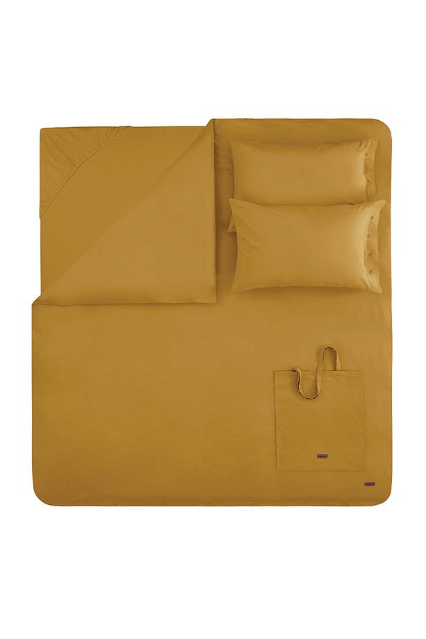 Plain Tek Kişilik Ranforce Yıkamalı Nevresim Takımı - Safran - 4