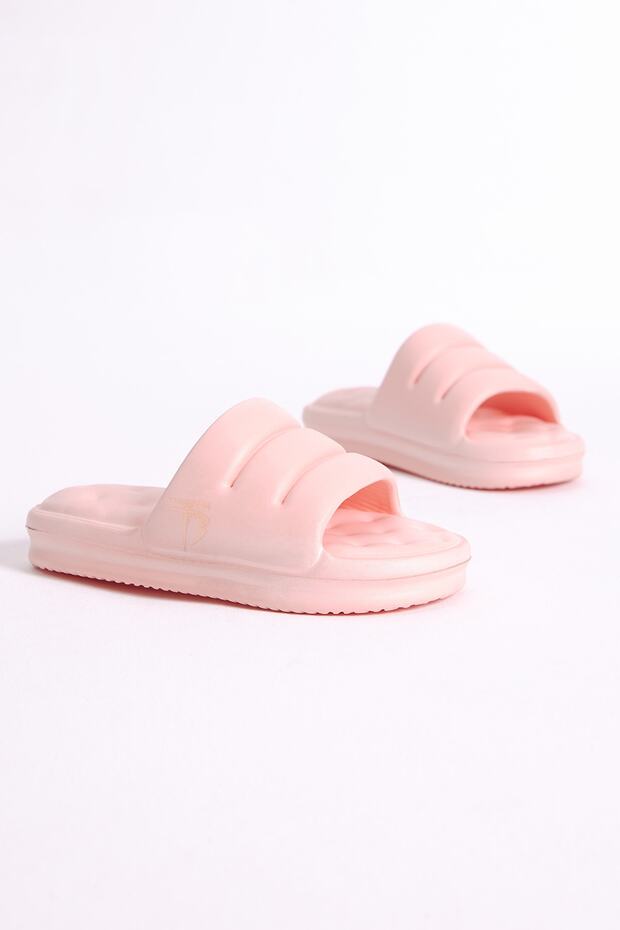 Women's Salmon Comfortable Slice Model Open Front Eva Slippers