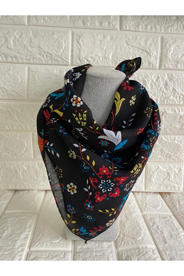 Ethnic Floral Patterned 100% Cotton Bandana Women's Scarf
