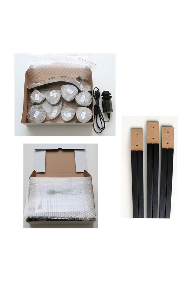 Lambader - Tripod Lambader - Dekoratif Ahşap Lambader - Kozalak Model Lambader - 5