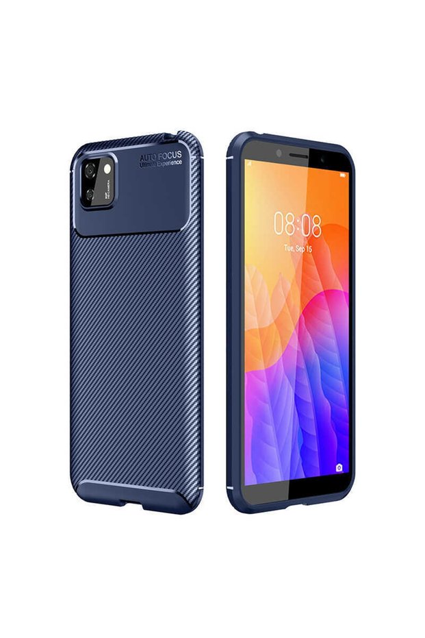 Huawei Y5P Case Carbon Design Awesome Cutout Cover