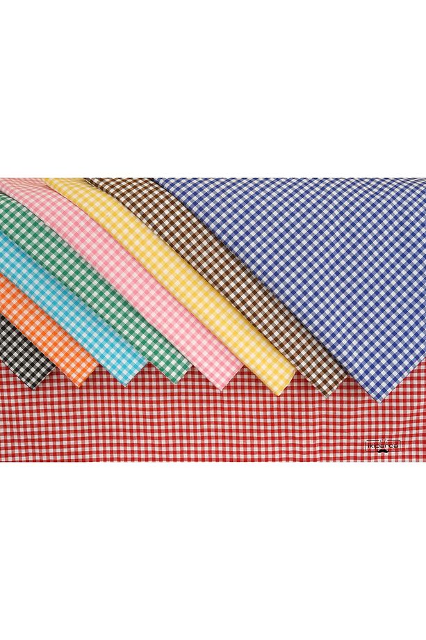 170x170 Cm Mavi Küçük Kare Desen Pötikareli Masa Örtüsü Sofra Bezi Piknik Örtüsü - 4
