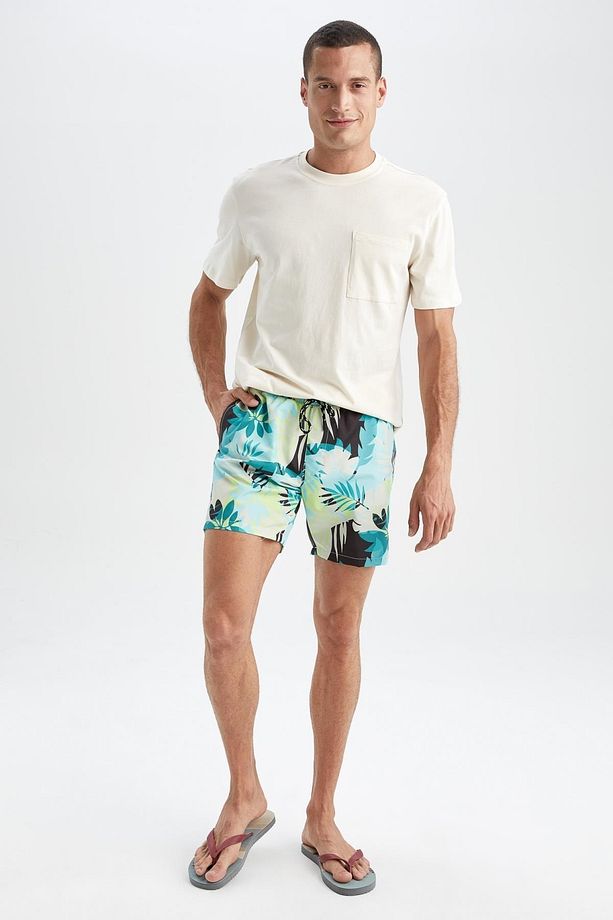 Regular Fit Kısa Boy Deniz Şortu - 4