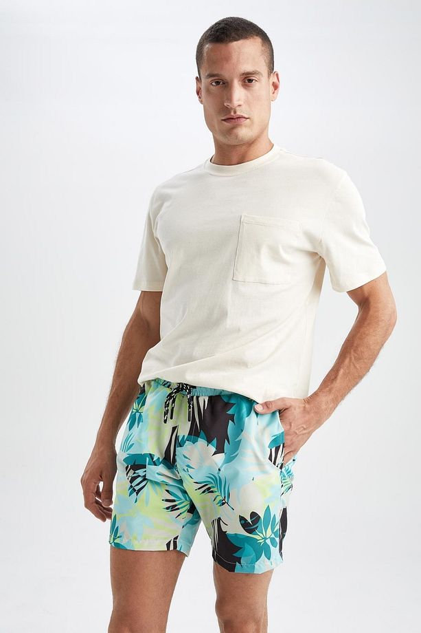 Regular Fit Kısa Boy Deniz Şortu - 5