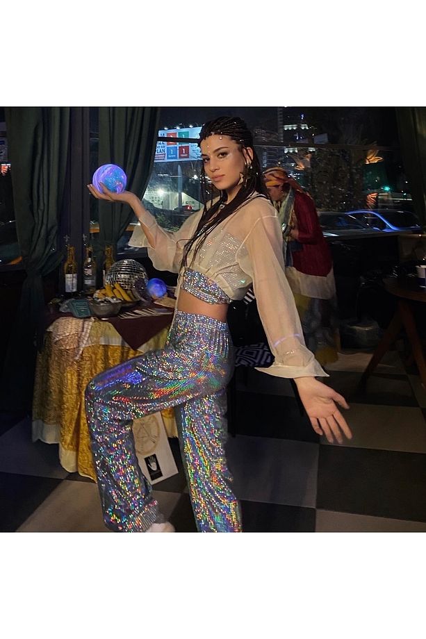 Parlak Eşofman Takımı Disko Topu Hologram - 6