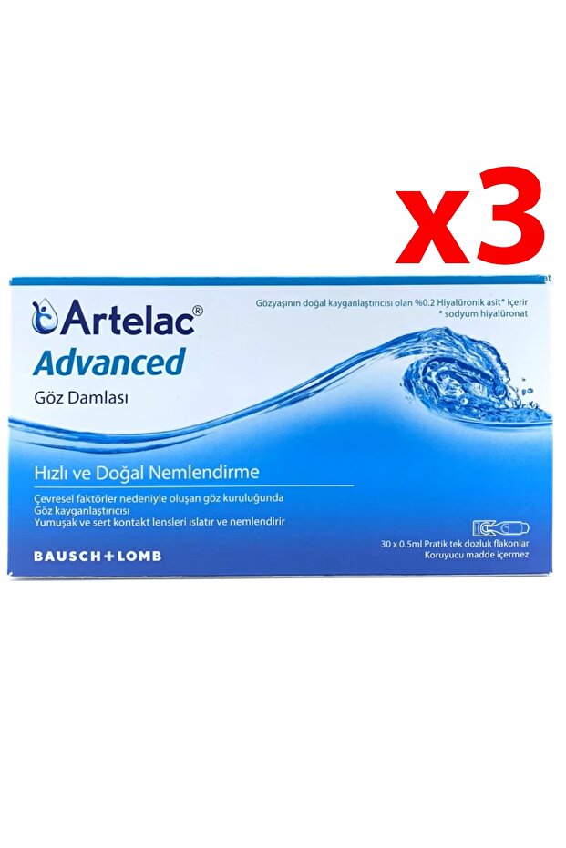 Advanced Göz Damlası %0.2 0.5 ml 30 Flakon 3 Adet - 1