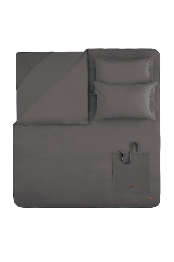 Plain Çift Kişilik Ranforce Yıkamalı Nevresim Takımı - Antrasit - 4