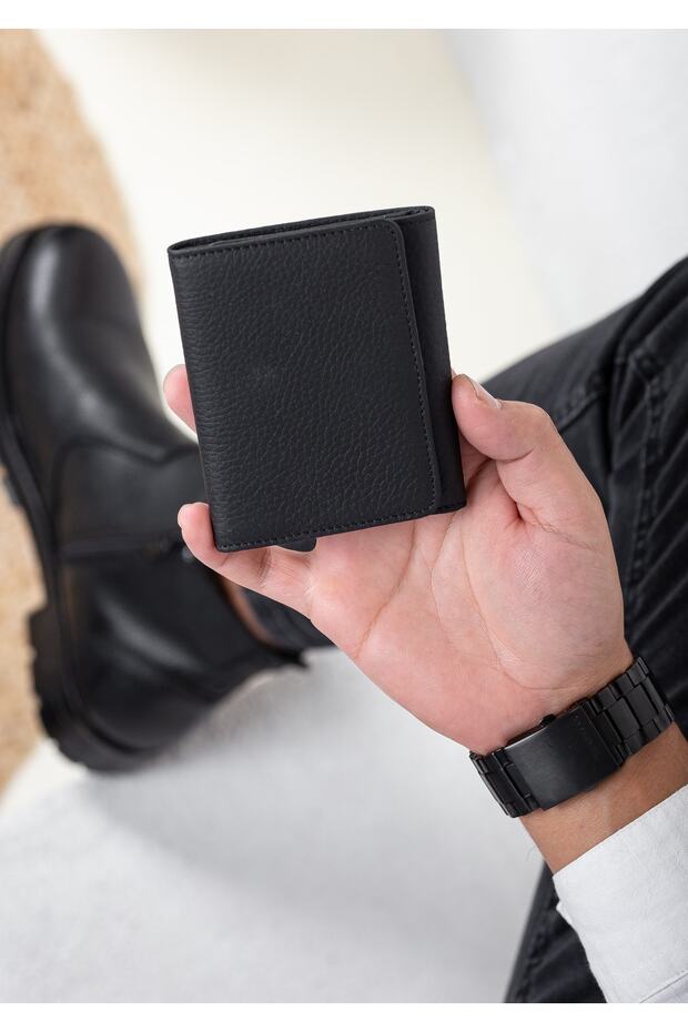 Gomez Vintage Leather Unisex Card Holder Wallet with Magnet Cover