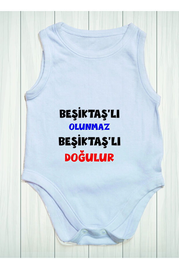 Beşiktaşlı Do Not Beşiktaşlı Doğulur Printed Cotton Baby Bodysuit